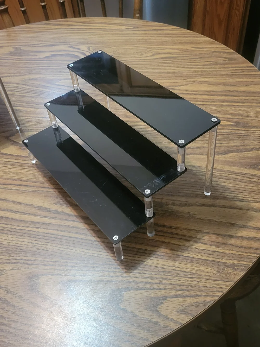 Amazon Essentials Black Tiered Acrylic Makeup Organizer Shelves